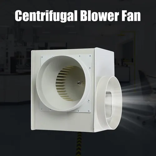 Vista 2 de Kaibrite Extractor centrífugo de 10 pulgadas, ventilador centrífugo de grado comercial 1354CFM, ventilador de ventilación, ventilador de laboratorio