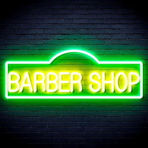 Vista 23 de ADVPRO Señal de neón LED de silicona flexible de Barber Shop - rojo y azul - st16s42-fnu0358-rb