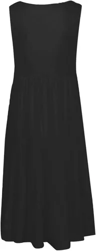 Vista 3 de Ctreela Vestidos de playa de verano para mujer vestido babydoll sin mangas dobladillo con volantes vestido midi liso sin mangas