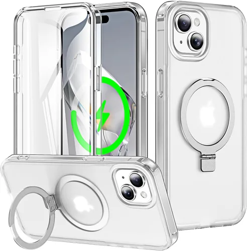 Vista 10 de Funda de cuerpo completo a prueba de golpes para iPhone 13 Pro con soporte magnético invisible [compatible con MagSafe] protector de pantalla