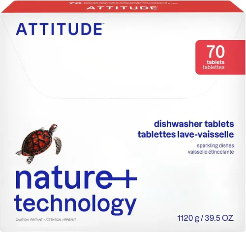 Vista 8 de ATTITUDE Cápsulas de detergente a base de plantas y veganas, sin fosfato, derivadas de forma natural, sin perfume, 26