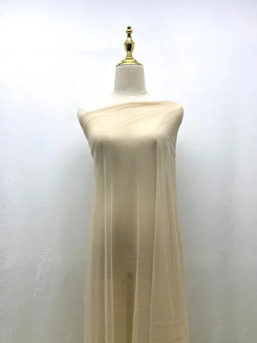 Vista 12 de Tul, tela, malla, color nude, tul elástico de tacto suave 5 yardas (rosa bebé)