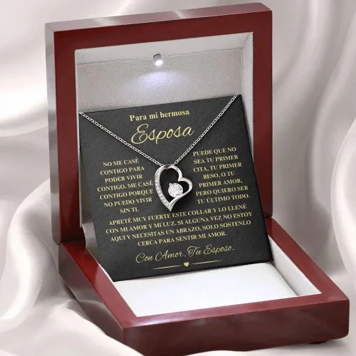 Vista 2 de LEXPO Para Mi Hermosa Esposa - Collar Regalo Personalizado Para Esposa, Novia, Pareja, Amor, Aniversario, Cumpleaños, Celebración - FL237P