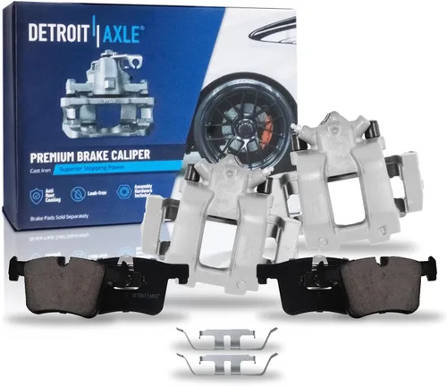 Vista 30 de Detroit Axle - Kit de freno trasero para Ford Explorer 2020-2025 2024-2025 Rotores de freno de disco Mustang Pastillas de freno de cerámica