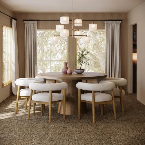 Vista 30 de Nathan James Gracie - Silla de comedor moderna con cojín, silla de comedor tapizada con marco de madera maciza, color marrón claro, juego de 2