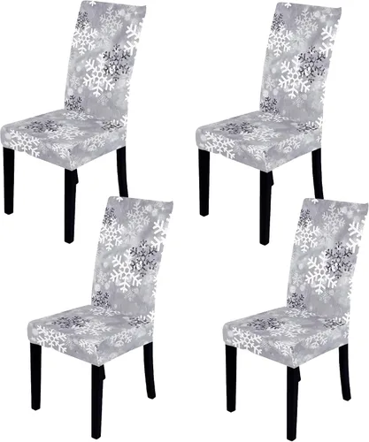 Vista 11 de Fundas para sillas de Navidad, fundas elásticas para sillas, fundas protectoras lavables para comedor, ceremonia, hotel, ChrismasBell - Paquete de 2