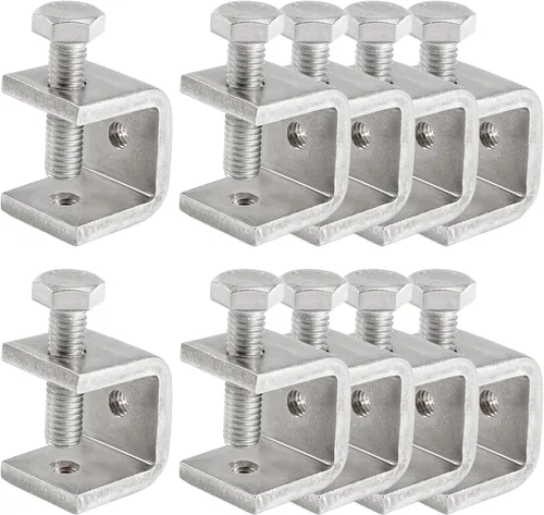 Vista 8 de Abrazaderas C de acero inoxidable mini de 1 pulgada para montaje, abrazaderas U metálicas resistentes para trabajo en metal, abrazadera