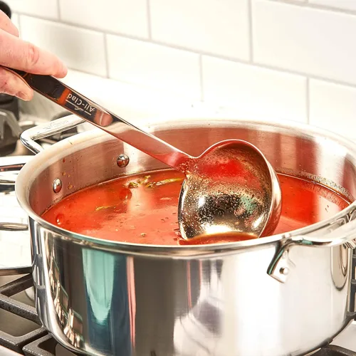 Vista 2 de All-Clad Herramientas de cocina de acero inoxidable de especialidad Cucharón de sopa Herramientas de cocina, cocina Hacks plata