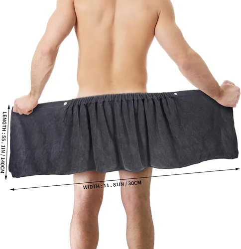Vista 2 de Preboun Toalla de baño para hombre, suave para después de la ducha, pantalones cortos
