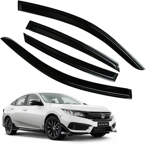 Vista 32 de Protectores de lluvia para Mazda 3 Hatchback 2010-2013, deflectores de ventana lateral con cinta adhesiva para Mazda 3 Hatchback, viseras de ventana