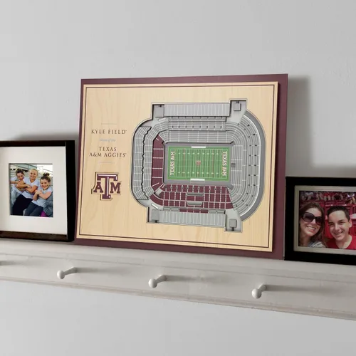 Vista 2 de YouTheFan - Póster para pared de la NCAA, vista de estadio en 3D de 5 niveles, Marrón