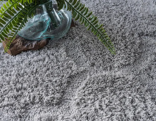 Vista 7 de Unique Loom Trellis Shag Collection - Alfombra de pasillo geométrica, moderna, marroquí, celosía, gris (2 x 7 pies)
