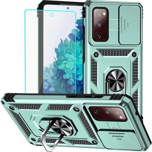 Vista 7 de HNHYGETE Funda para Galaxy S20 FE 5G con protector de pantalla: [grado militar de 20 pies probada en caídas] anillo a prueba de golpes para Samsung
