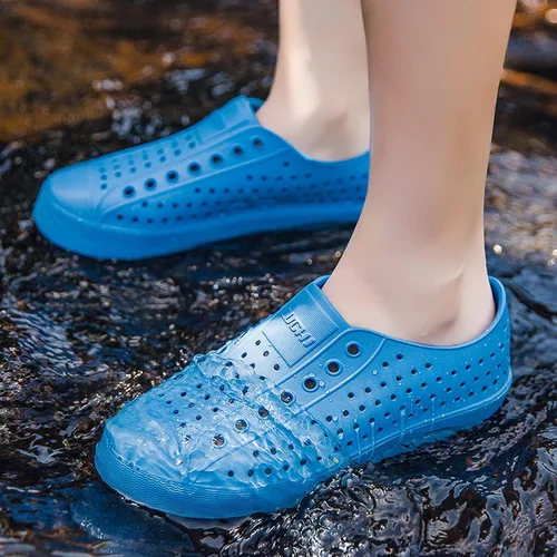 Vista 2 de FLIOZY Zuecos de jardín impermeables para hombres y mujeres, zapatos ligeros y transpirables de EVA sin cordones, cómodos y antideslizantes, calzado