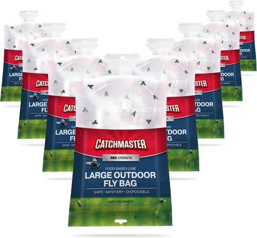 Vista 27 de Catchmaster - Trampa para moscas reutilizable para exteriores, 1 tarro azul colgante con cebo Catches All Species of Fly, Fly Traps Outdoor w