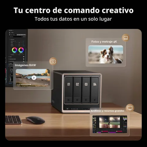 Vista 5 de UGREEN NAS DXP4800 GT de 4 bahías para creadores, entusiastas