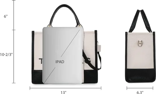 Vista 5 de La bolsa de mano para mujer, bolso de mano de piel sintética, hombro, bandolera o bolsa de mano para la escuela, oficina, viajes