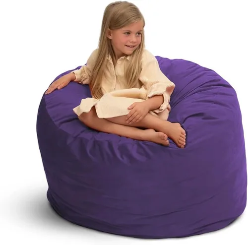 Vista 10 de ULTIMATE SACK Puf de gran tamaño de 3 pies para adultos, funda de piel