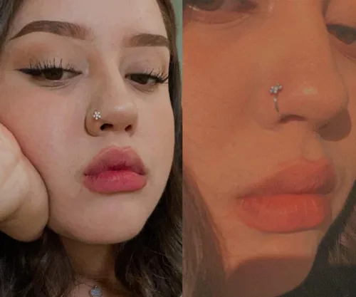 Vista 5 de MODRSA Piercing de nariz para mujer, de acero inoxidable, de plata, calibre 20