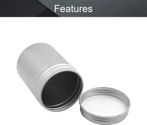 Vista 3 de Othmro 6 latas redondas de metal de 2.7 onzas, tarros de lata de aluminio, recipientes recargables de 2.7 fl oz, latas de lata con tapa de tornillo