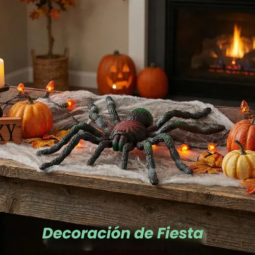 Vista 4 de BOHS Araña de goma realista, juguete de broma blando elástico de 5.5