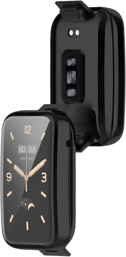 Vista 2 de Funda compatible con Xiaomi Band 7 Pro, cubierta protectora de parachoques chapada en TPU para Mi Band 7 Pro, protector de pantalla, accesorios