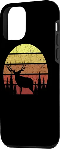 Vista 2 de iPhone 12 Mini Mule Caza de ciervos - Retro Sunset Hunter Outdoorsmen Estuche de regalo