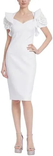Vista 5 de Badgley Mischka Funda con mangas rosetas con volantes