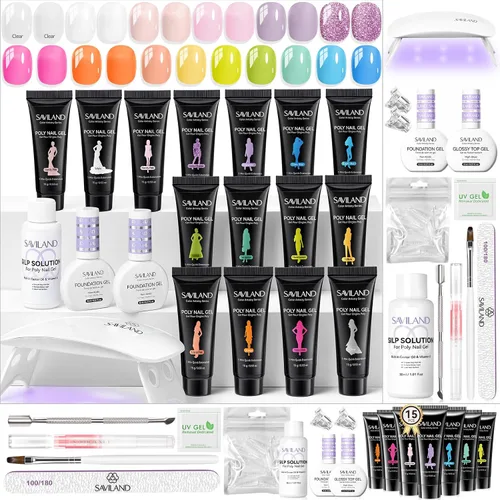 Vista 16 de SAVILAND Hema-Free Poly Gel Kit, 36 Colors, All-in-1 for Beginner DIY Home 36 Colors, 4+ Weeks Wear, Durable Resin, Quick Extension, Smooth