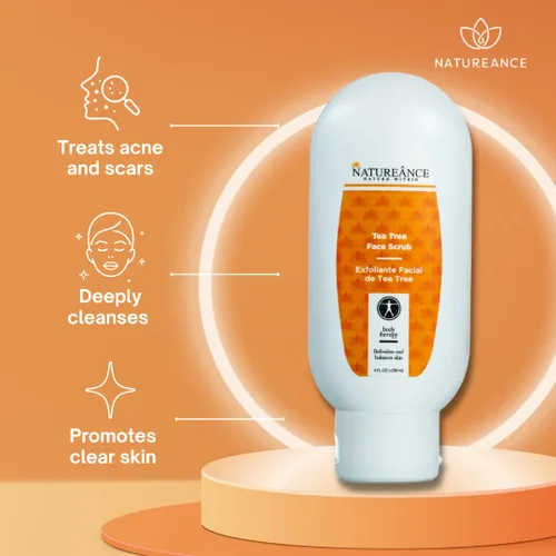 Vista 2 de Exfoliante facial de árbol de té (4 onzas líquidas) - Exfoliante para piel propensa al acné