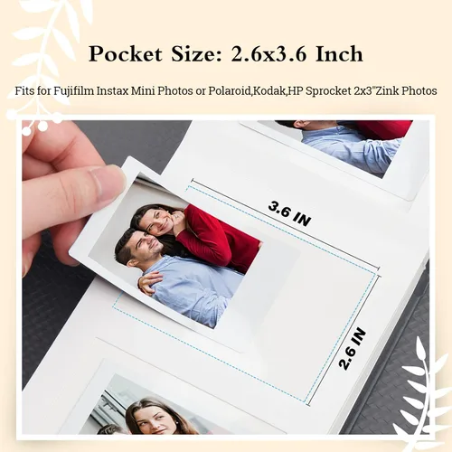 Vista 4 de Veicevol Álbum de fotos con espacio de escritura para cámara instantánea Fujifilm Instax Mini 12 11 9 40 90 8 7 Evo Liplay - Álbum de fotos de 64