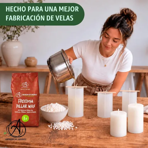 Vista 8 de American Soy Organics Freedom Pillar - Cuentas de cera de soja, cera