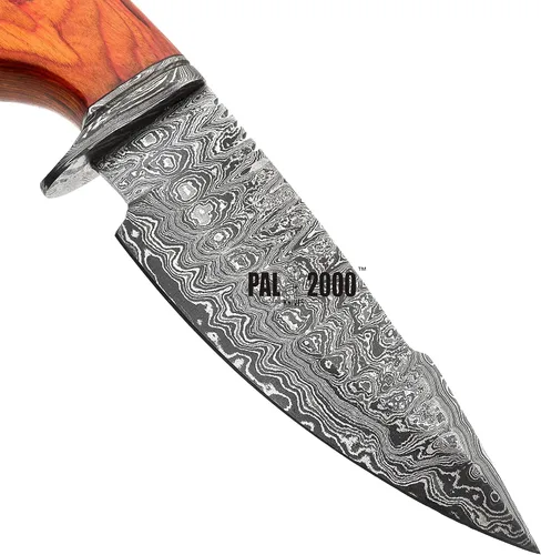 Vista 5 de PAL 2000 KNIVES Cuchillo de caza hecho a mano de acero de Damasco de 10 pulgadas - Mango de madera con funda 2060