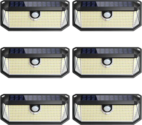Vista 10 de Brightever - Luces solares para exteriores, 4000LM, 388 LEDs, sensor de movimiento, luces exteriores alimentadas por energía solar, IP65