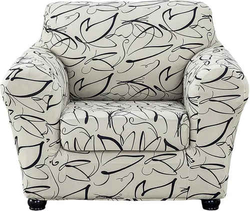 Vista 78 de KRFOONN Funda de sofá de 4 piezas con estampado para sofás de 3 cojines, funda elástica con 3 fundas de cojín separadas, protector de muebles