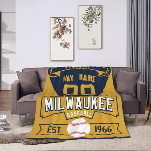 Vista 18 de Manta personalizada para cama, regalo para fanáticos del béisbol, manta de forro polar para invierno y verano, manta personalizada con nombre