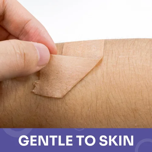 Vista 4 de Cinta quirúrgica de papel bronceado de 1 pulgada x 10 yardas, cinta médica hipoalergénica, 4 rollos Sin látex, adherencia suave