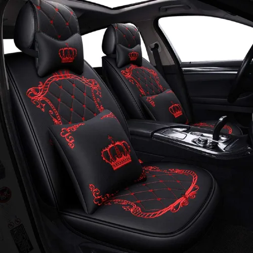 Vista 11 de Fundas de Asientos de Cuero para Automóvil, Lujosas Universales de Servicio Pesado Impermeables de Cuero Cubierta de Vehículo Automotriz para Autos