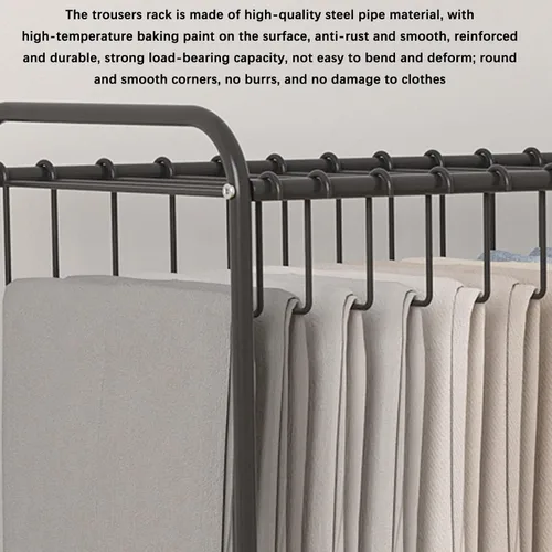 Vista 6 de Organizador de armario con 20 ganchos para pantalones, jeans, bufandas, faldas, estante de secado portátil y multifuncional para almacenamiento
