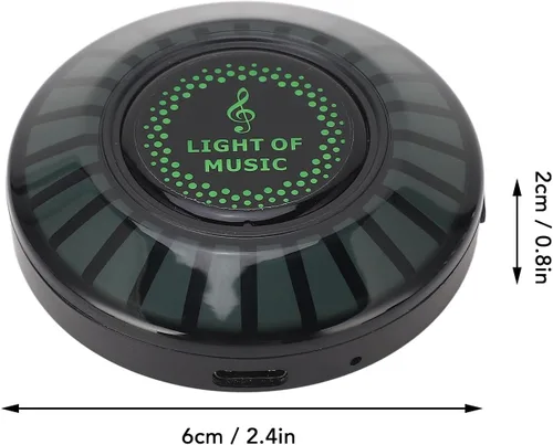 Vista 7 de Luz de ritmo de control de sonido magnético RGB colorido, luz de control de sonido recargable RGB con aplicación móvil, control de sonido ritmo