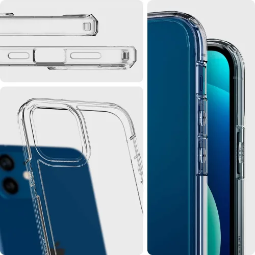 Vista 3 de Spigen Funda para iPhone 12 Mini, ultra híbrida, sin anillo magnético, antiamarilleo, transparente