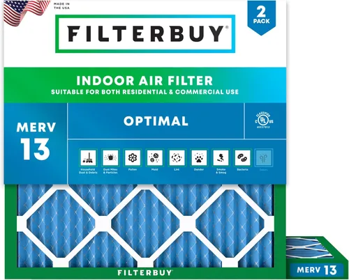 Vista 22 de Filterbuy Filtro de aire MERV 13 de 8 x 14 x 1 pulgadas, protección óptima contra el humo y la alergia (paquete de 2), filtros electrostáticos