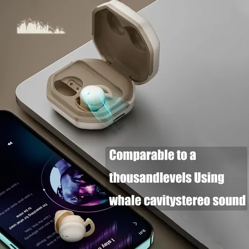 Vista 8 de Audífonos para dormir, auriculares inalámbricos Bluetooth para dormir de lado, para insomnio, ronquidos, invisibles, cómodos con cancelación