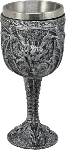 Vista 4 de Ebros - Figura medieval de fantasía, Ridley, dragón de fuego abrasador, copa de vino, bebida, cáliz, como medieval renacentista, fantasía