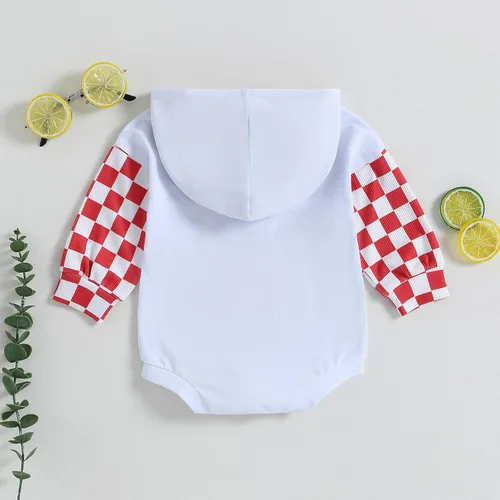 Vista 37 de Twopumpkin Sudadera con capucha a cuadros para bebé niño, mameluco de manga larga con capucha para otoño e invierno