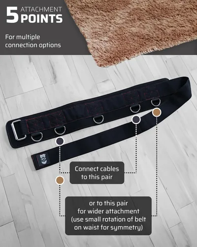 Vista 8 de THEFITGUY Paquete de flexibilidad y fuerza: correa de máquina de cable de fijación múltiple y correa de estiramiento cuádruple para entrenamiento