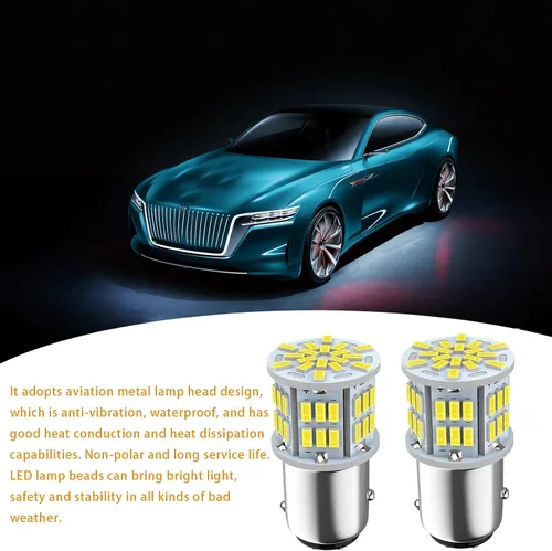 Vista 6 de 2 luces de freno automotrices 1157 de doble contacto, 1157 7528 2357 2057 BAY15D repuesto de bombilla superbrillante, luz trasera de freno de camión