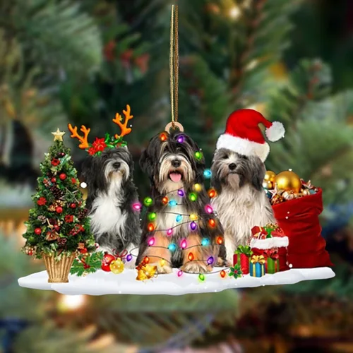 Vista 117 de Nazenti Adorno de Navidad personalizado con amigos Affenpinscher – Adorno de perro personalizado para amantes de las mascotas, acrílico plano