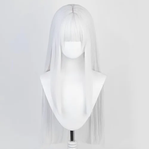 Vista 59 de COSPLAZA Cosplay peluca larga recta plana explosión sintética anime pelo negro