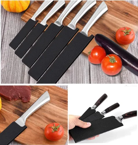 Vista 6 de Funda para cuchillo, protector de borde para cuchillo de chef, cubiertas universales para cuchillas de cocina, sin BPA, funda de cuchillo forrada